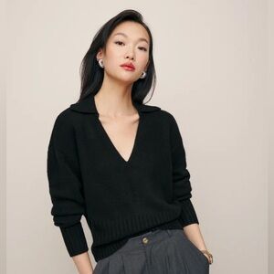 NWT Reformation Beckie Cashmere Collared Sweater